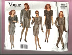 2820 EZ VOGUE BOXY JACKET,  DRESS,TOP, BOTTOMS PATTERN 6-10, 12
